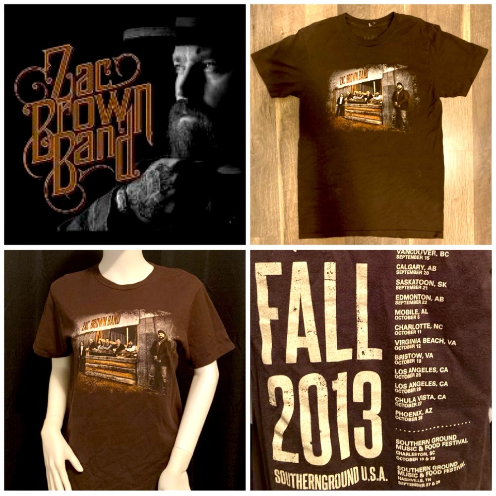 🤠🤎ZAC BROWN BAND CONCERT TEE 2013🤎🤠